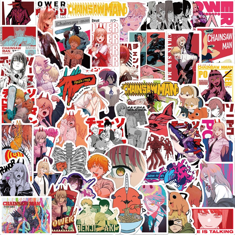 Anime Cosplay Chainsaw Man - 50pcs Anime Chainsaw Man Stickers Vinyl