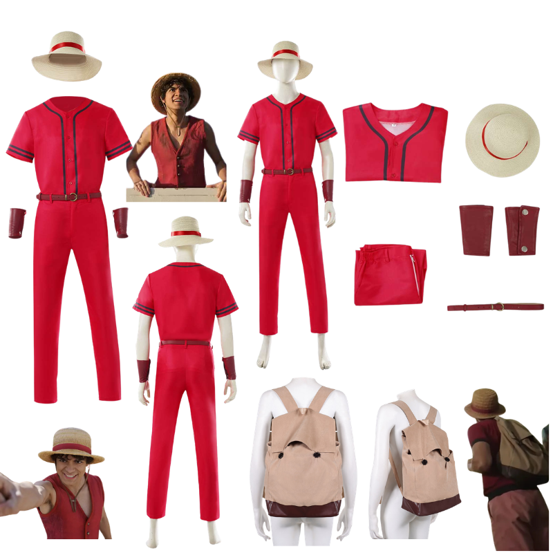 Live Action Anime Cosplay - Adult Male Luffy Cosplay Costume Halloween