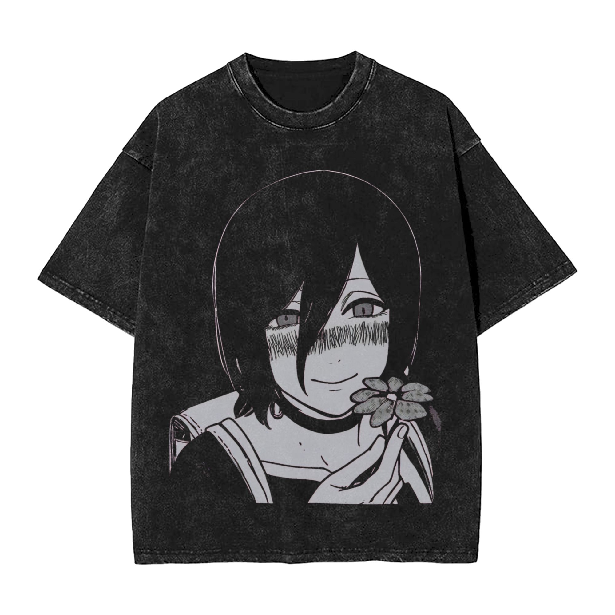 Chainsaw Man Washed Cotton T-S - Anime Cosplay Chainsaw Man ulasan dan harga