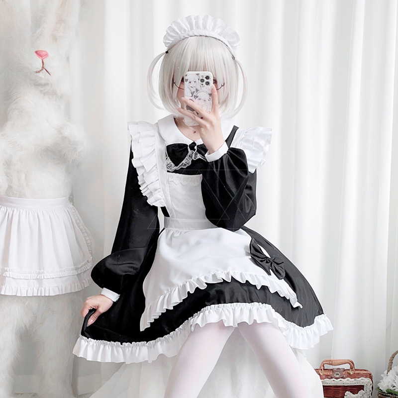 Plus Size Gothic Maid Set Blac - Anime Cosplay Cafe ulasan dan harga