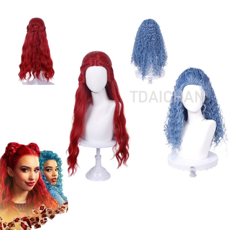 Curly Cosplay Wig Red princess - Anime Cosplay Red Hair ulasan dan harga