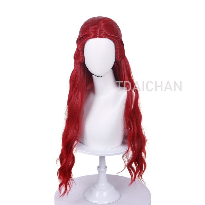 Curly Cosplay Wig Red princess - Anime Cosplay Red Hair ulasan dan harga