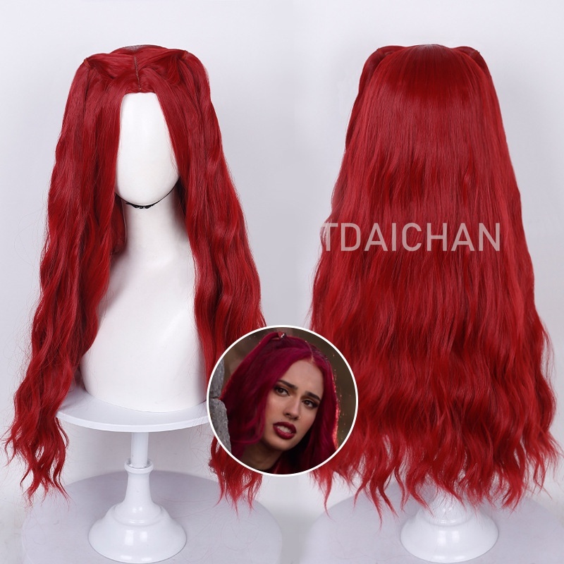 Curly Cosplay Wig Red princess - Anime Cosplay Red Hair ulasan dan harga