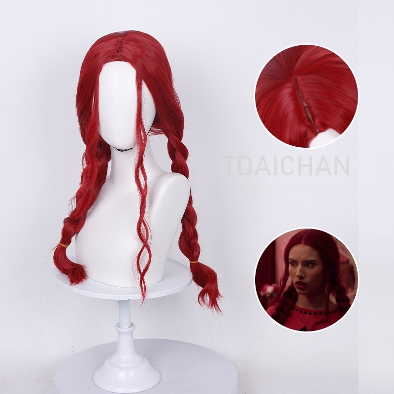 Curly Cosplay Wig Red princess - Anime Cosplay Red Hair ulasan dan harga