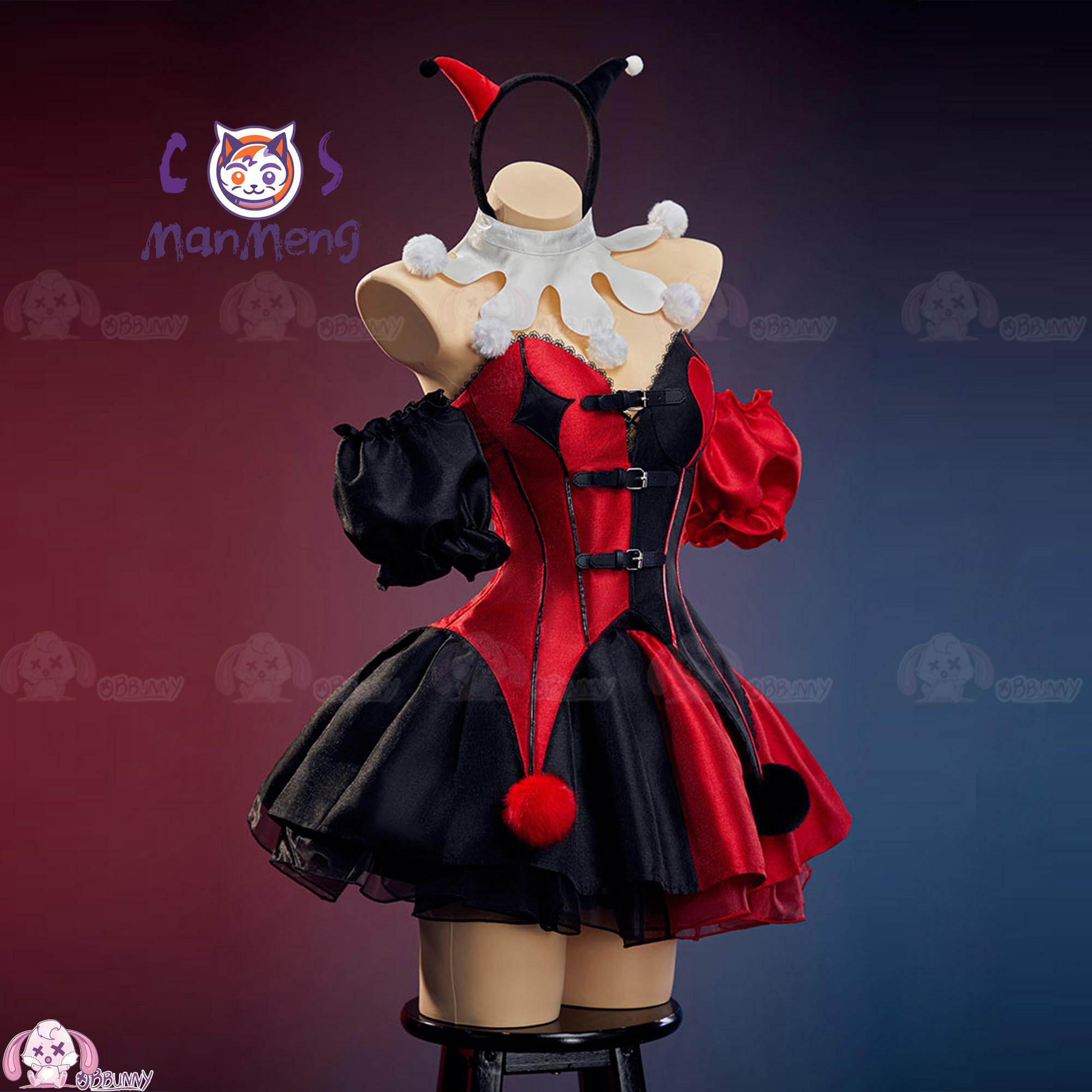 New Clown Gothic Lolita Waist  - Cosplay Anime Black ulasan dan harga