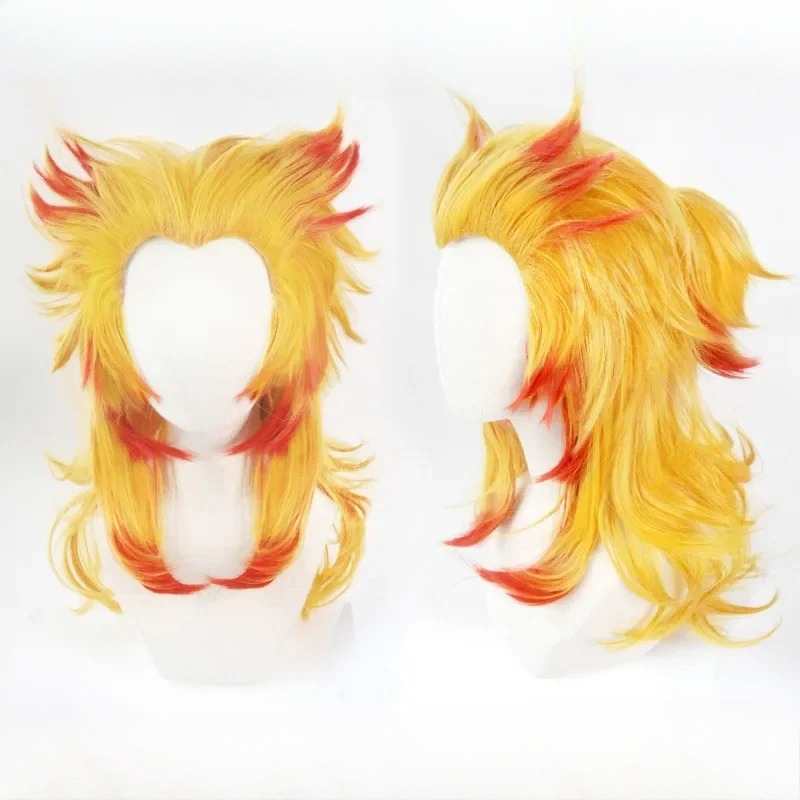 Rengoku Kyoujurou Wig Kimetsu  - Anime Cosplay Red Hair ulasan dan harga