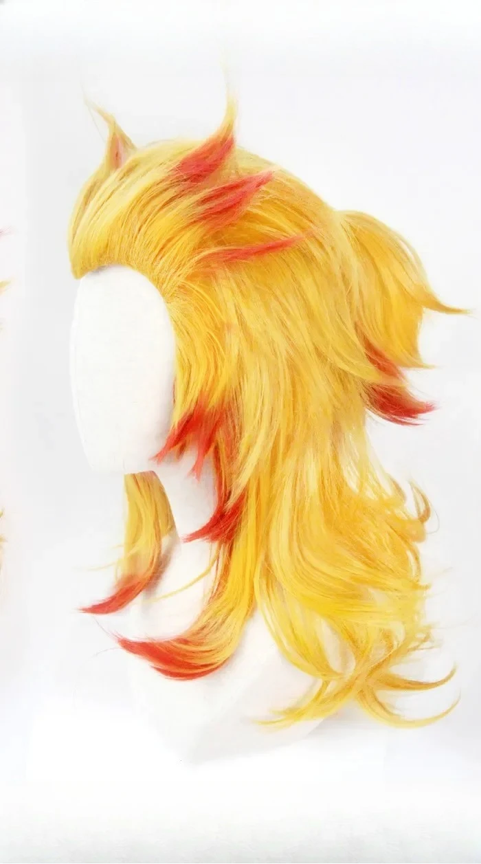 Rengoku Kyoujurou Wig Kimetsu  - Anime Cosplay Red Hair ulasan dan harga