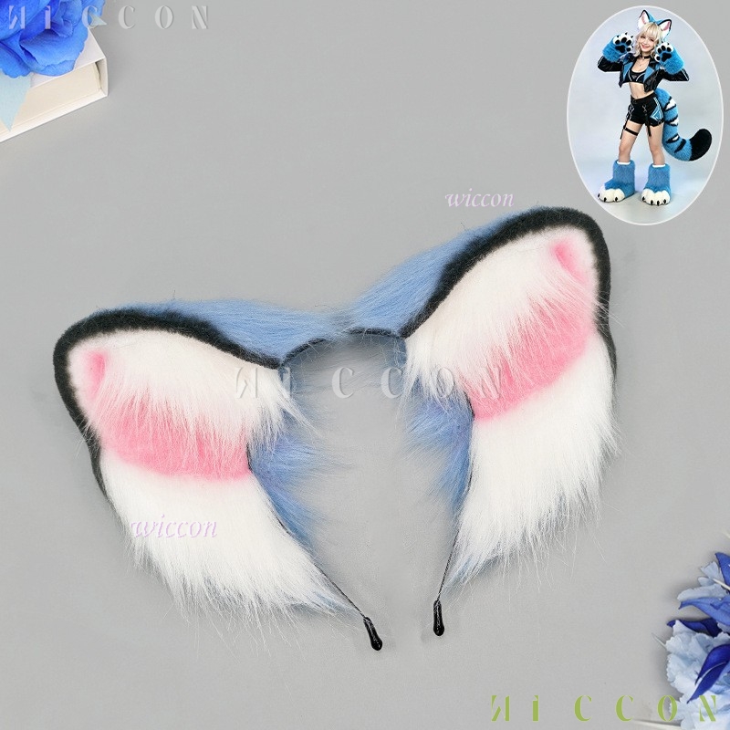 Derpyy Blue Tiger Fursuit Ears - Convention Cosplay Anime ulasan dan harga