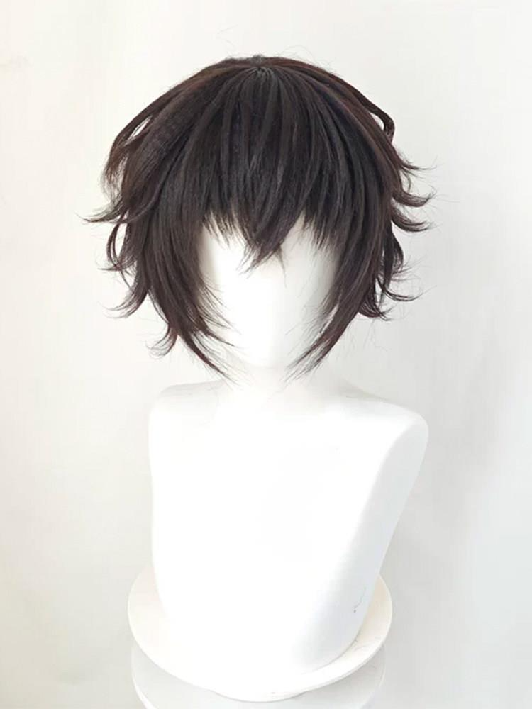 Black Tea Short Styled Wig Bun - Cosplay Anime Black ulasan dan harga