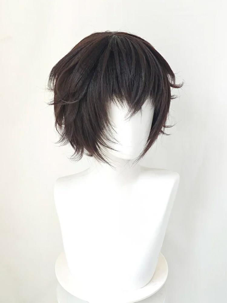 Black Tea Short Styled Wig Bun - Cosplay Anime Black ulasan dan harga