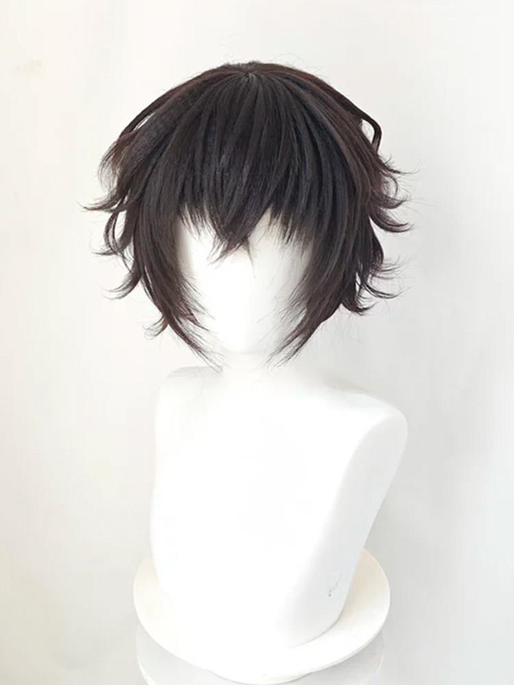 Black Tea Short Styled Wig Bun - Cosplay Anime Black ulasan dan harga