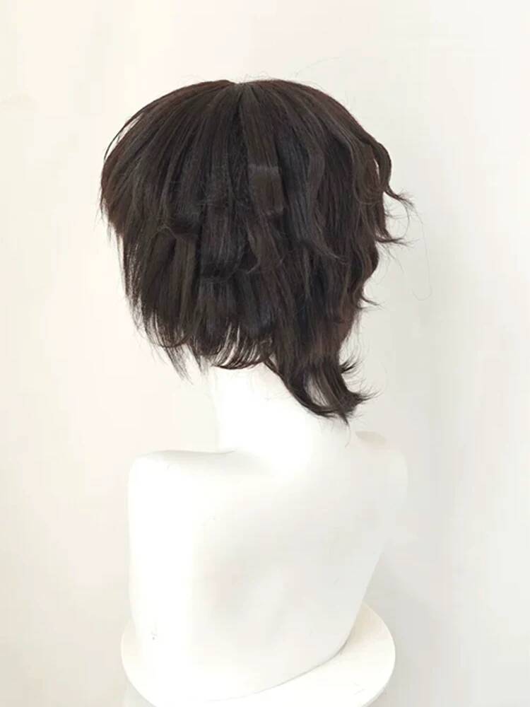 Black Tea Short Styled Wig Bun - Cosplay Anime Black ulasan dan harga