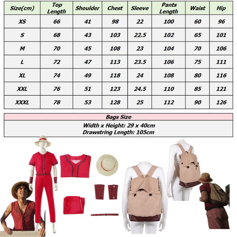 Adult Male Luffy Cosplay Costu - Live Action Anime Cosplay ulasan dan harga